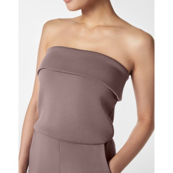 Spanx AirEssentials Strapless Jumpsuit Smoke Blouson Wide Leg Romper One-Piece - Picture 2 of 12